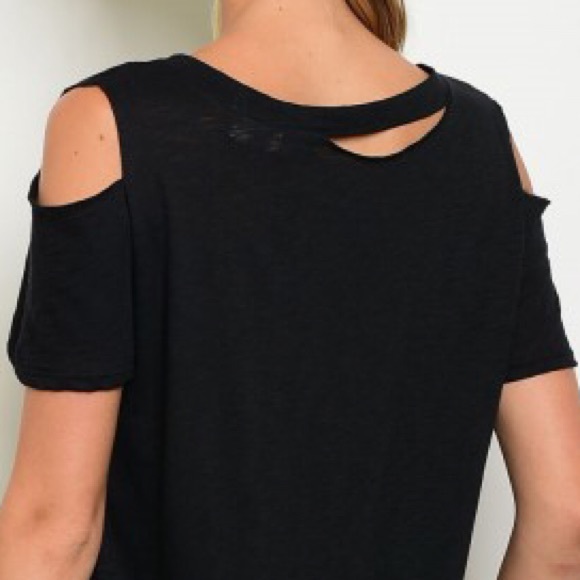 Black Ripped Edgy Rock Tee - Picture 4 of 7